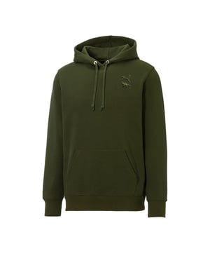 Puma x Maison Kitsune Long Sleeve Dark Green Pullover Mens Hoodie 532325 94