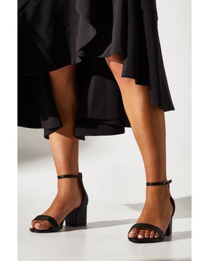 Wide Fit Thelma Ankle Strap Medium Block Heeled Sandals