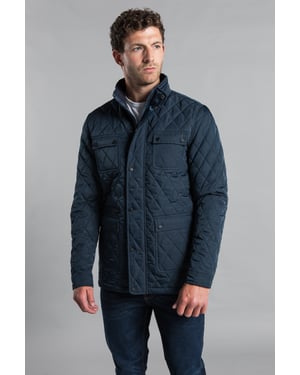 Navy Diamond Quilted Jacket