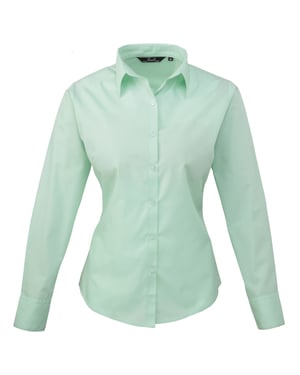 Premier Dames/Dames Popeline Blouse met Lange Mouwen (Aqua)