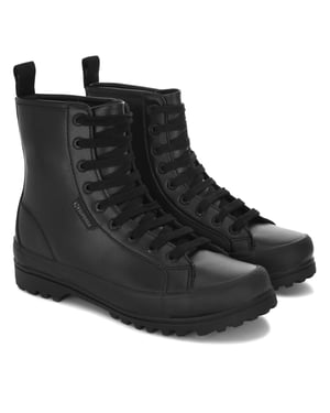 Superga Dames/Dames 2643 Alpina enkellaarsjes van imitatieleer (Totaal Zwart)