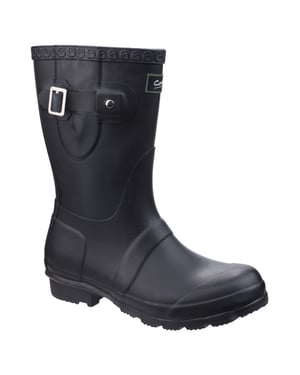 Cotswold Vrouwen/dames Windsor Short Waterproof Pull On Wellington Boots (Zwart)