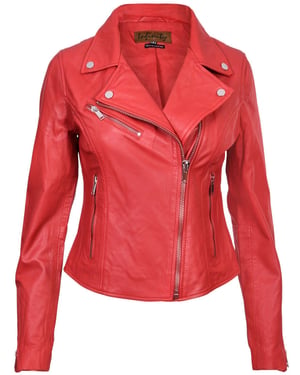 Dames klassiek leren Brando bikerjack-Loughton