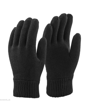 Mens 3M Black Thinsulate Thermal Lined Winter Gloves