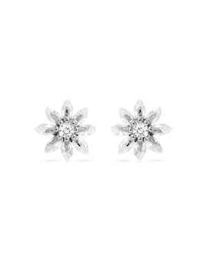 Luxenter oorbellen, gemaakt van 925 sterling zilver en glanzende zirkonia met gerhodineerde afwerking