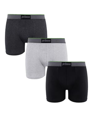 Prince Performance Range 3 Pack Zwart Grijze Heren Boxers MUXPR061