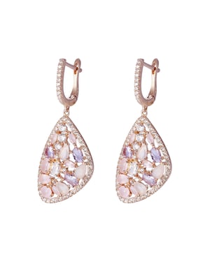 Orphelia 'Desi' Dames 925 Sterling Zilveren Hangoorbellen - Roze ZO-7430