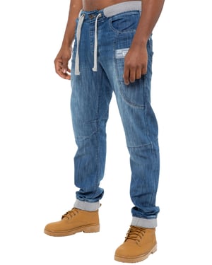 Enzo | Heren Denim Jogger Jeans - Blauw