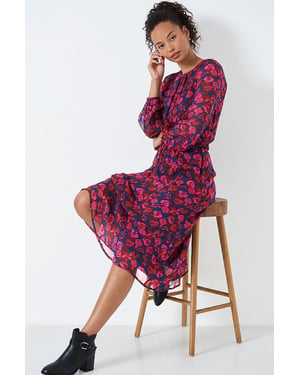 Floral 'Lorie' Midi Winter Dress