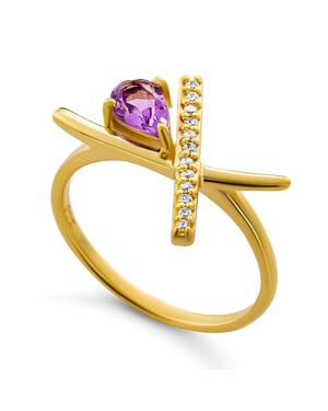 Orphelia 'Charlotte' Dames 925 Sterling Zilveren Ring - Goud ZR-7580/A
