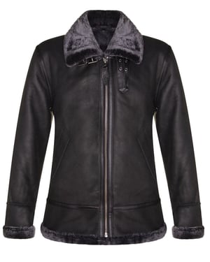 B3 Fårskinn Shearling Aviator Pilot Flygande Jacka