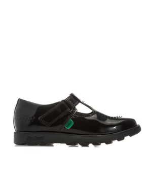Girl's Kickers Children Fragma T-Bar Patent Shoes in Black