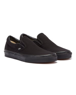 Vans Classic Slip-On Unisex True Black Canvas Skate Trainers