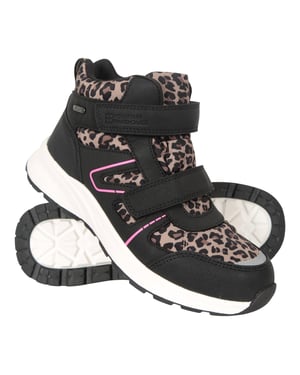 Mountain Warehouse Jupiter Adaptieve Wandelschoenen met luipaardprint voor kinderen/Kinderen (Zwart/roze)