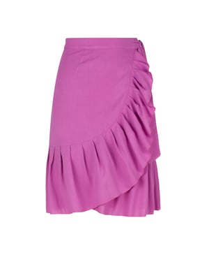 Roze wikkelrok met ruches