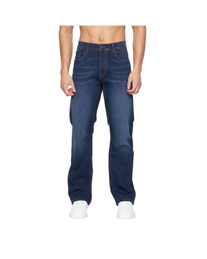 Crosshatch Mens Winsbury Bootcut Jeans (Dark Wash)