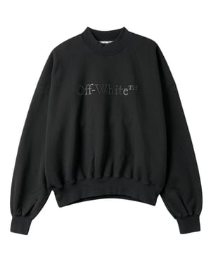 Off-White Bookish Laund Boxy Fit Black Sweatshirt
