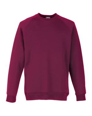 Fruit Of The Loom Kinderen Unisex Raglan mouwen Sweatshirt (Bordeux)