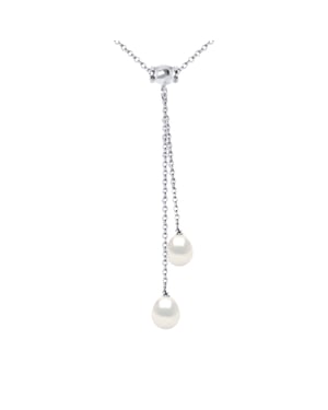 Zoetwater parelsnoer 8-9mm Ronde Black Chain Convict 925
