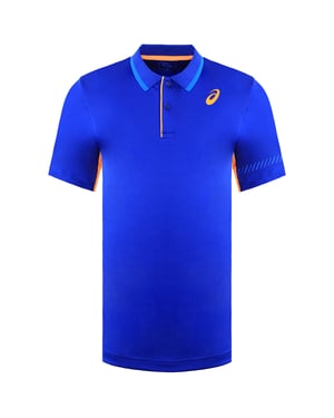Asics Logo Mens Blue Padel Polo Shirt