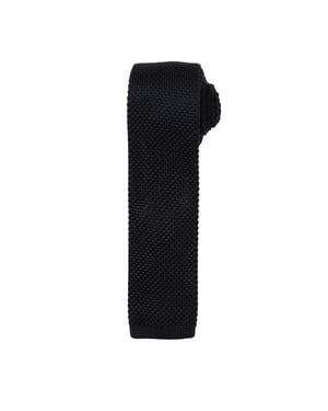 Premier Mens Slim Textured Knit Effect Tie (Black)