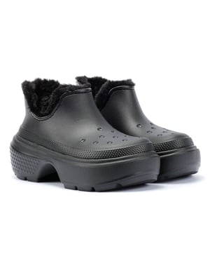 Crocs Stomp Fodrad Shorty Dam Svarta Kängor