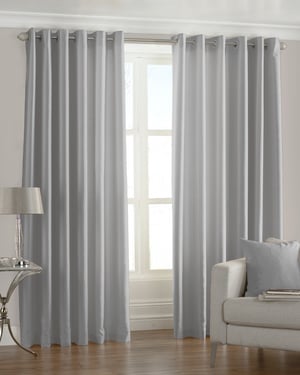 Fiji Silk Effect Eyelet Curtains in Steel