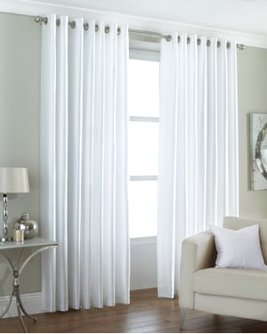 Fiji Silk Effect Eyelet Curtains in White