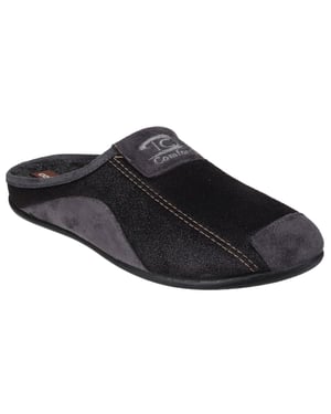Cotswold Westwell Stoffen Heren Zwarte Pantoffels