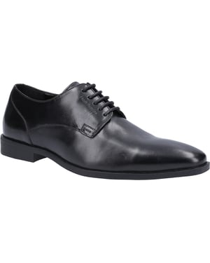 Hush Puppies Ezra Svarta Lädersnörskor För Män