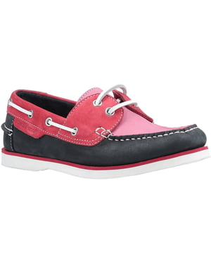 Hush Puppies Womens Hattie Leather Lace Up Boat Shoes