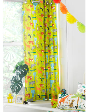 Jungletastic Printed Pencil Pleat Curtains in Multi