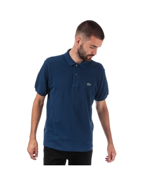 Heren Lacoste Klassiek Fit L.12.64 Marl Pique Poloshirt in Blauw