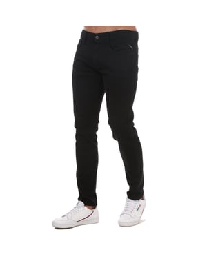 Men's Replay Anbass Slim Fit Stretch Jeans in Black