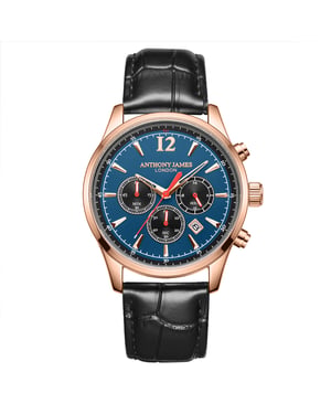 Hand Assembled Anthony James Classic Chronograph Rose Blue