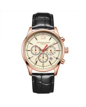Hand Assembled Anthony James Classic Chronograph Rose White