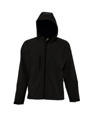 SOLS Heren Replay Hooded Soft Shell Jacket (ademend, winddicht en waterbestendig) (Zwart)