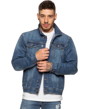Enzo Men's Enzo Denim Designer Jacket - MSW