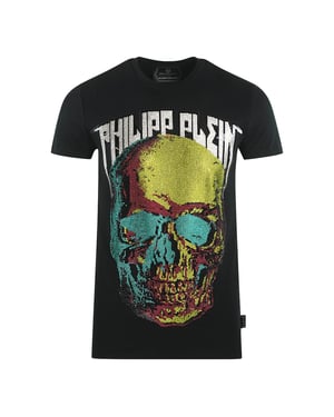 Philipp Plein Large Multi Colour Skull Black T-Shirt
