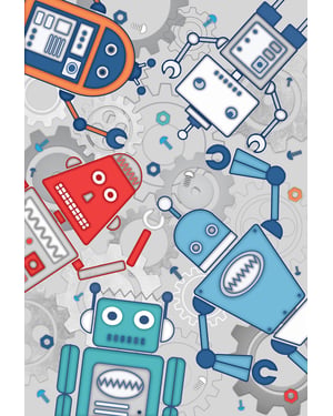 Robot Wall Mural Blue