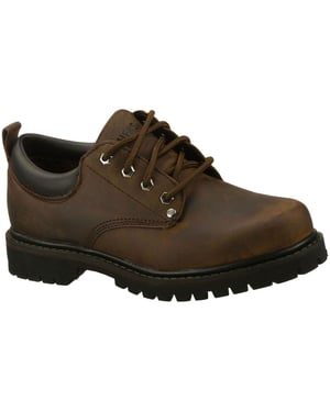 Skechers Tom Cats Leren Heren Donkerbruine Veterschoenen