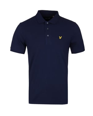 Lyle & Scott Navy Short Sleeve Cotton Pique Polo Shirt