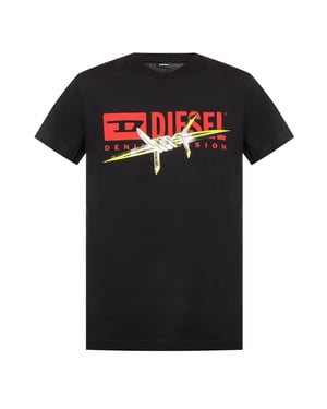 Diesel T-Diego-BX2 Barb Wire Logo Black T-Shirt