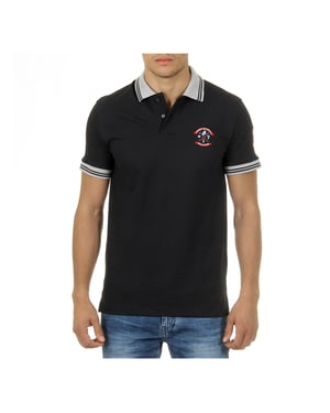 Ufford & Suffolk Polo Club Mens Polo Short Sleeves Black ENIGMA