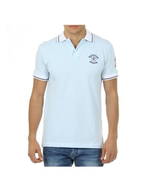 Ufford & Suffolk Polo Club Mens Polo Short Sleeves Light Blue KID