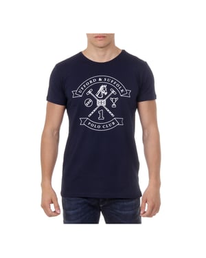 Ufford & Suffolk Polo Club Mens T-Shirt Short Sleeves Round Neck US027 NAVY BLUE