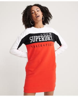 Superdry Panel long Sleeved Sweat Dress