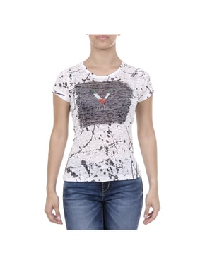 V 1969 Italia Womens T-shirt Short Sleeves Round Neck White AVA
