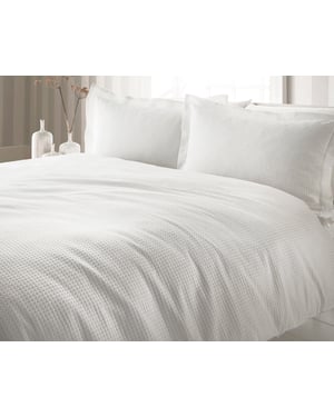 Waffle Duvet Set White