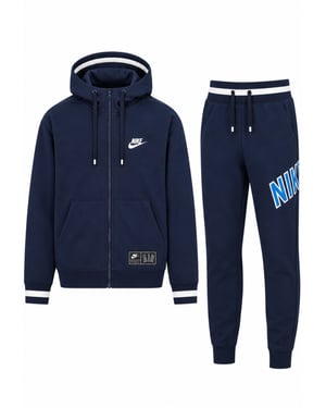 Nike Air Mens Zip Through Tracksuit Set Full In Navy